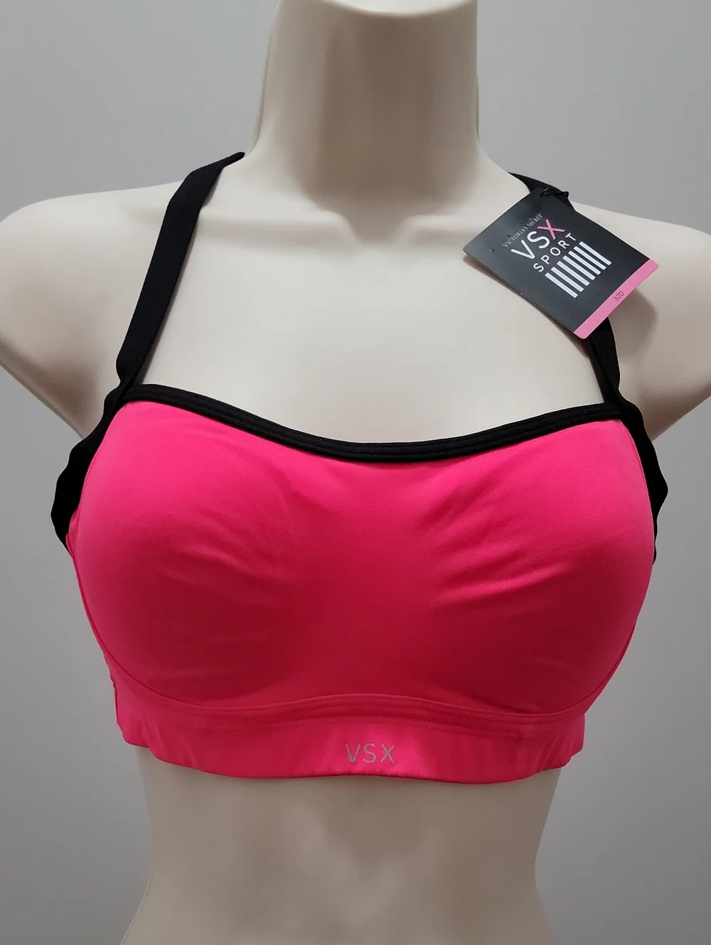 Victoria's Secret VSX Angel Underwire Sports Bra 32D Neon Red W/ Black Trim 2013